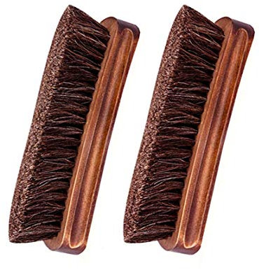 Shoe Brush, KY-Tech 2pcs Premium Horsehair Brush for Shoe Shine Polish, Horse Hair Bristles Brushes for Boots, Car Seats, Sofas, Bags