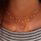 Handcess Boho Layered Necklace Gold Rhinestone Choker Necklaces Chain for Women