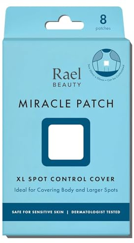 Rael Miracle Patch Anti Bouton XL - Skincare Coreen, Pour le Corps, Acne, Pimple Patches, Korean Skincare, Hydrocolloïdes, Personnalisable, Végan, Sans Cruauté (8 Patchs)