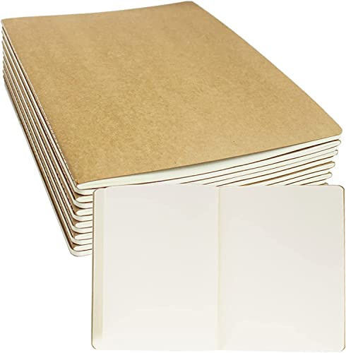 ZMCYN 12 Pack 8.5x11 Sketchbook Blank Notebook Journal, APProach A4 Size | Kraft Cover Notebooks for College Students, Teachers(30 Sheets, 60 Pages Each Sketch Book)