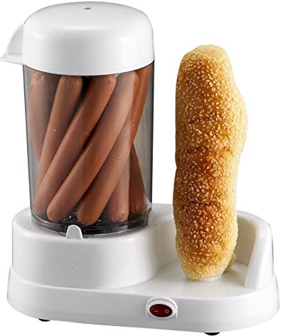 Máquina para Hacer Perritos Calientes para Salchichas, circulación de Vapor de 360°, máquina de Perritos Calientes de Estilo Retro con contenedor térmico extraíble, calentado