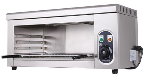 LIYUANJUN Salamander Broiler Countertop Grill, Stainless Steel Electric Cheese Melter with Pair of Gloves for Restaurant Kitchen Home Toast Sandwiches Commercial BBQ Gril 1500W 110V