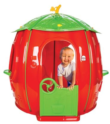 Sport1 Fragola casetta da giardino per bambini. Casetta per bambini da giardino/interno. Casa per bambini in plastica di facile montaggio. Porta apribile. Dimensioni 141x141x142cm. Colore rosso.