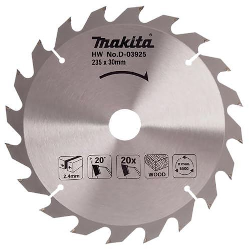 LAME CARBURE MAKITA Ø 235 MM STANDARD BOIS POUR SCIE CIRCULAIRE 20 DENTS -D-03925