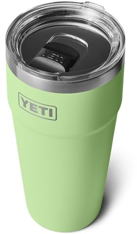 YETI Rambler Cup, Vacuum Insulated Stainless Steel Stackable Cup with Magslider Lid, Key Lime, 30 oz (887 ml)
