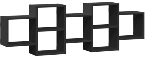 vidaXL Scaffale a Parete Nero 129x18x42 cm in Truciolato, espositore a Muro