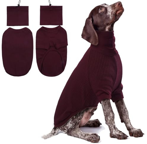 Camiseta para Perros Medianos, Jersey para Perros Medianos Sweater Perros Suéter Perros Traje Caliente Perrito Ropa de Punto Perros Abrigo Chaleco Cálido para Perros(Vino Rojo, M)