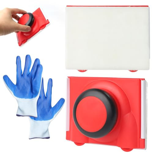 2 Pièces Bordure de Peinture Multifonction, Outil de Bordure de Peinture, Peintre de Bordure au Latex, Coupe-Bordure de Coin de Mur avec Gants, Outil de Bordure de Peinture à Main pour Plafond