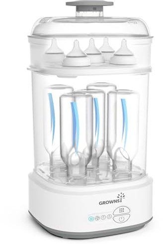 GROWNSY Sterilisator für Babyflaschen, 4-in-1 Flaschen Sterilisator Baby und Trockner, Schnelles Trocknen, Sterilisator für Babyartikel, Babyflaschen & Milchpumpen-Zubehör