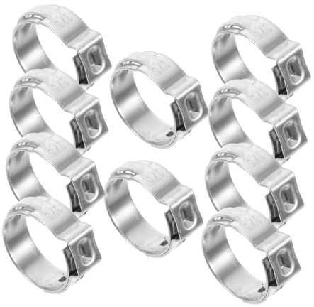 Veemoon 10 Piezas Abrazaderas De Manguera Sola Oreja De Acero Inoxidable Abrazaderas Pex Para Tubería Pex Duraderas Para Conexiones De Tuberías y Líneas De Combustible