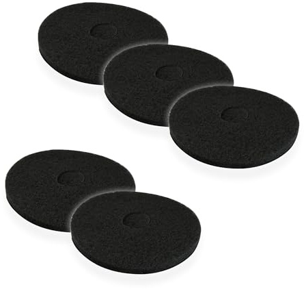 Distri+ - Juego de 5 Superpads Black 432 mm (17) - Disco de limpieza básico para monodosis y autolavadora - Mantenimiento regular del suelo