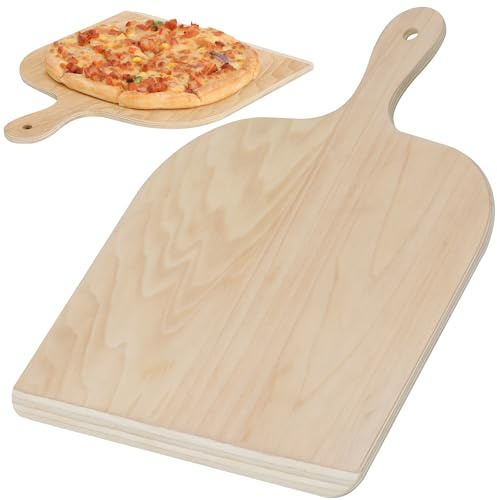 Gicyiit Pizza Peel, Premium 11-inch Wooden Nonstick Pizza Spatula Paddle with Easy-Glide Beveled Edge for Transferring, Serving, Versatile Pizza Board with Easy-To-Grip Handle for Oven, Stone, Grill
