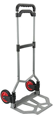 Olympia Tools 250 LB Aluminum Folding Hand Truck with Telescoping Handle - Light Weight Foldable Hand Truck Trolley Dolly Moving Cart with 2-Wheels & Ergonomic Handle for Travel, Home & Office Use