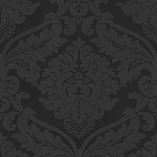Papier peint baroque Tapisserie couloir 552631 55263-1 A.S. Création Black & White 4 | Noir/Anthracite | Rouleau (10,05 x 0,53 m) = 5,33 m²