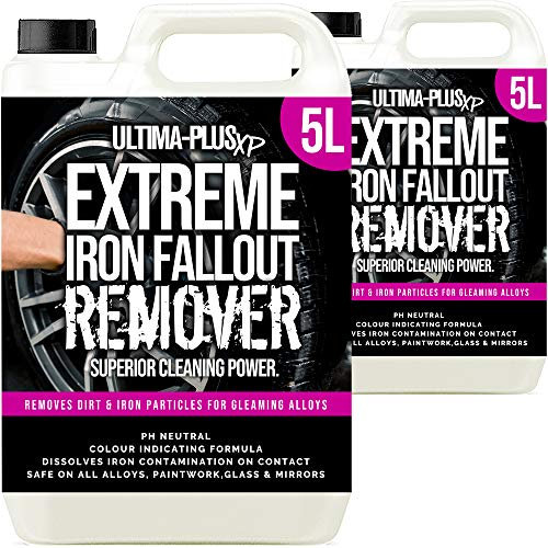 Ultima-Plus XP Extreme Iron Fallout Remover - Safe for all Wheel Types - Removes Iron Particles & Dirt from Paintwork, Alloys, Metal, Glass, Mirrors and More - pH Neutral Formula (10 Litres)