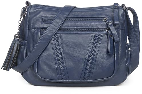 VOLGANIK ROCK Ladies Handbag Soft PU Leather Crossbody Bag for Women Lightweight Shoulder Bag Multi Pockets Crossbody Handbag for Women Ladies