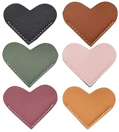 Leather Heart Bookmarks, Wayzton Corner Page Book Accessories for Women, Kids, Cute Handmade Reading Gifts