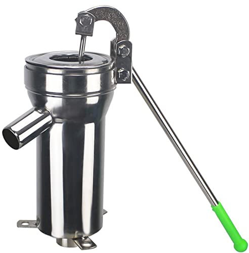Stainless Steel Suction Pump,Manual Water Jet Pump Domestic Well Hand Shake Suction Well Pump With 360° Adjustable Rocker Arm Old Fashion Pitcher Hand Pump for Home Yard Ponds Garden(Size:Pump+6 leat