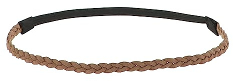 Fascia Capelli Donna Marrone chiaro - Fascia Intrecciata Suede Semplice e Liscia aspetto Velluto - Fascia Sottile Taglia unica - Headband Matrimonio Vintage - Look originale Boho, Hippie chic