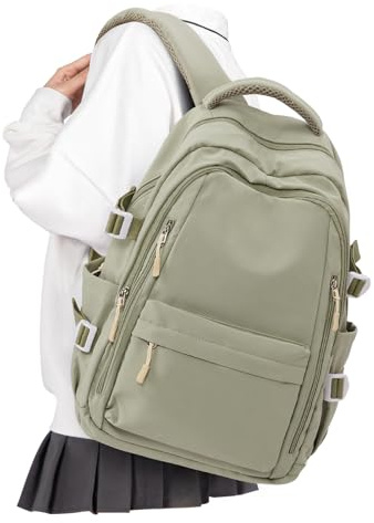 BOXSAM Lightweight Backpack for Women, Large Laptop Travel Backpack Casual Daypack College Bag Rucksack for Men. Green