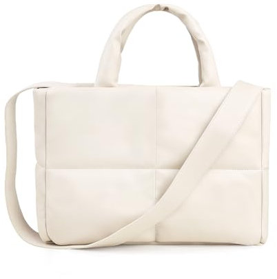 Lychii Gesteppte Taschen Handtasche, PU Leder Schultertasche Puffer Tote Bag mit Reißverschluss, Crossbody Bag Umhängetasche Hobo Bag für Damen