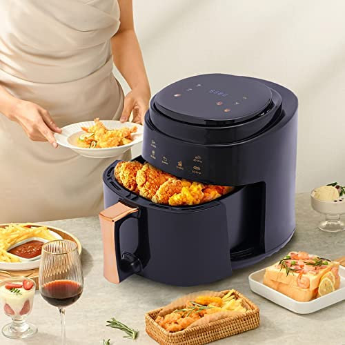 Freidora de aire caliente, 8 L, 1400 W, sin grasa, con pantalla táctil LED, freidora de aire caliente para asar/hornear/asar/secado, 60-200 ℃