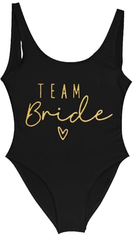 Trajes de Baño Bañador Mujer Bride Nupciales de Una Pieza Bañador Despedida Soltera BañAdores Mujer Despedida de Soltera Bikinis Bañadores Una Pieza para Despedida de Soltera (B-Black, M)