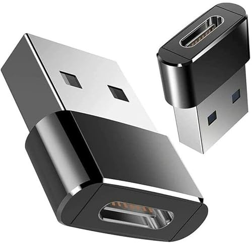 USB to USB C Adapter for i-Phone 16 15, PD 20W USB-C Type C Fast Car Charger Adapter Plug for i-Phone 14, 13, 12, 11, Sam-sung S24, S23, S22 S21 S20 and More, Type C Female to USB A Male (Black)