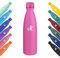 KollyKolla Botella Termica, 500ml, Botella Acero Inoxidable, Cantimplora Termica Reutilizable, Termo sin BPA, Botella con Pared Doble Aislamiento, para Niños, Adultos, Deporte, Oficina - Rosa Roja