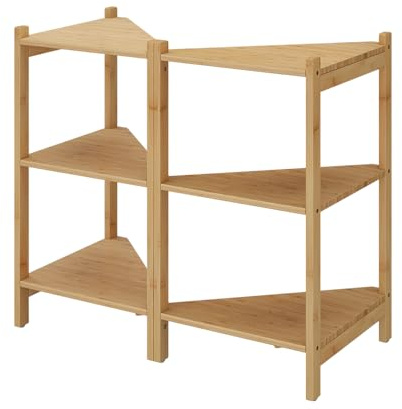Vicco Mueble bajo Lavabo Zeno, Bambú, 68 x 60.5 cm Lote de 2, para almacenar artículos de baño Debajo del Lavabo