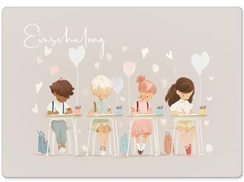 beriluDesign Einschulung Einladungskarten (12er Set) zum Schulanfang | Einladungen für Kinder zum Schulbeginn (12 Karten)