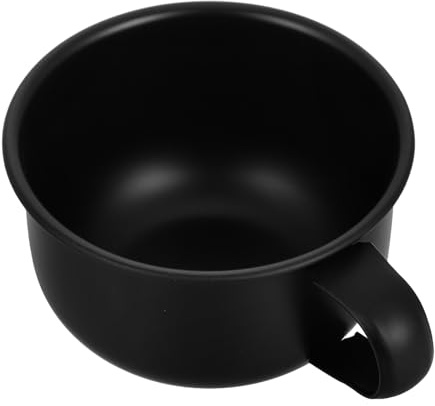 SECFOU Ciotola per Sapone da Barba con Manico Ergonomico Piccolo Contenitore Schiuma da Barba Multifunzione per Uomo Design Elegante e Pratico per Rasatura e Miscelazione
