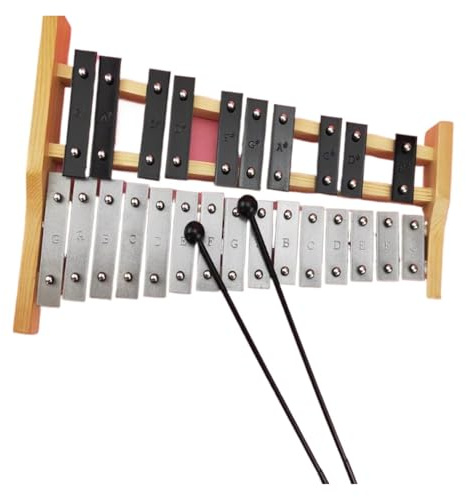 Xylofon Xylofon Glockenspiel 25 anteckningar | Professionell Compact(svart silver B)
