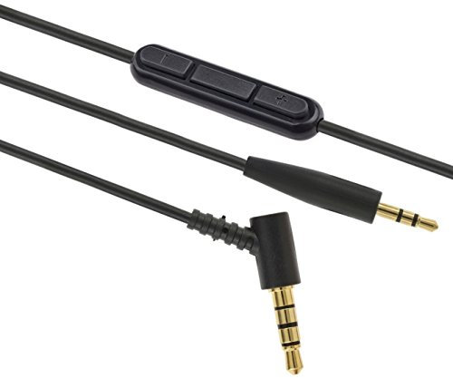 AGS Retail Ltd Compatible Audio Cable Replacement for Bose Noise Cancelling NC700, iOS, Android - Black,1.5m Headphone Cable with Mic and Gold-Plated Stepped Jacks with In-Line Remote