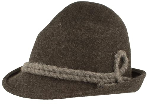Bred original-traditionell herrhatt, filthatt, vandringshatt spetshuvud, 100 % ull, smalt brätte & ullsnöre, tre färger, antracit, XL