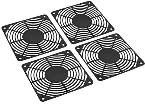 PATIKIL 4 Packung Lüfterfilter Lüftergitter ABS Kunststoff 120mm für Fan Basteln Schwarz