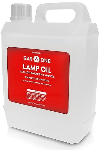 GasOne Liquid Paraffin Lamp Oil – 1 Gallon (128oz) Clear – Odorless, Smokeless Indoor Outdoor Fuel for Lanterns, Lamps, and Torches – Safe Packaging
