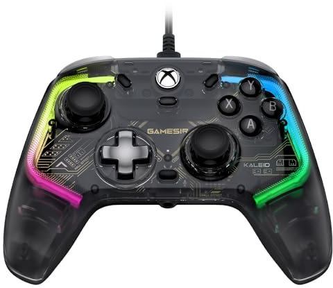 GameSir Kaleid - Controlador de juegos con cable transparente para Xbox Series X|S, Xbox One y Windows 10/11, plug-and-play con joysticks y disparadores, conector de audio de 3,5 mm