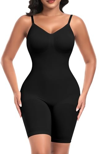 YARRCO Fajas Reductoras Mujer Body Modelador Body Reductor Pantalon Adelgazante Control de Abdomen Shapewear Bodysuit Body Shaper Completo Invisible Posparto (Negro,XXL)