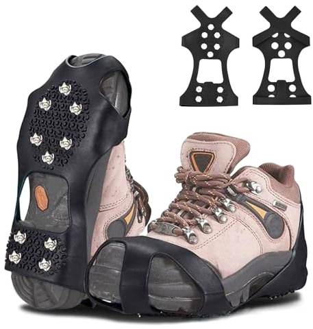 LURNODY Crampons Antidérapant M 34-39 Chaussures Crampons Crampons Neige Chaussures, Convient pour La Glace Et La Neige, l'escalade, La Promenade Et Les Activités de Plein Air