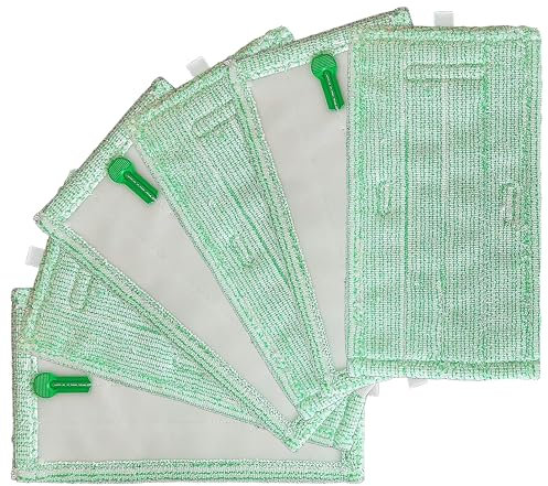 Arcets Wischtücher für Kobold SP600 SP600S Wischtuch aus weicher Mikrofaser, geeignet für Parkett - Grün, 6 Stück