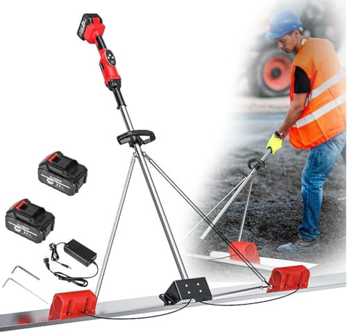 Lbxlhr Grattoir à béton électrique, kit vibratoire pour Chape à béton, Lame de 150 cm (6 000 TR/Min) avec 2 Batteries au Lithium Rechargeables de 25000 mA