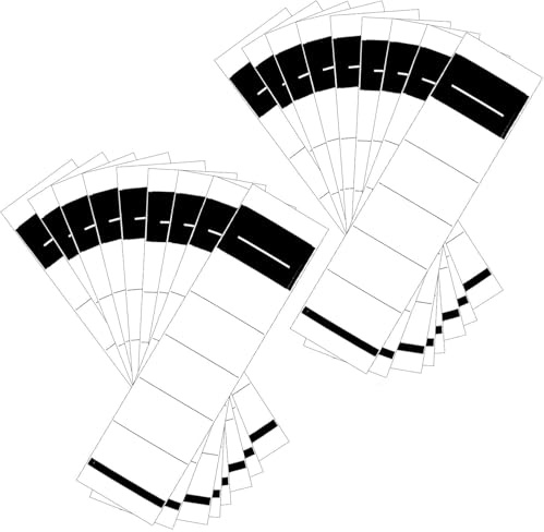 100 adesivi per raccoglitori autoadesivi, larghi, bianchi, con dorso stretto, per raccoglitori di 8 cm di larghezza (5,4 x 19 cm)