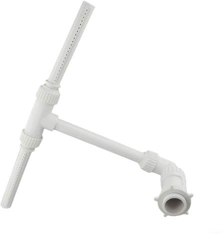 Drivstraw Spruzzatore a cascata regolabile per piscine interrate e fuori terra, doppio spruzzo, in PVC, con per una facile installazione, 40,5 x 39,5 cm, bianco