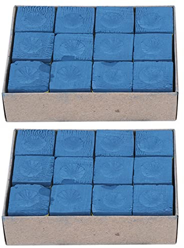 KIMISS Confezione da 24 Gessi per Piscina Premium Grip - Gesso da Biliardo Ad Alta Adesione per Un Controllo Migliore, Applicazione Senza Disordine in Rosso (Blue)