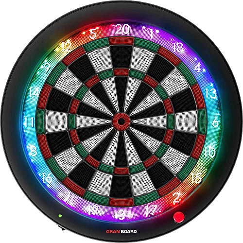 GRANBOARD 3 Blue Edition con LED - Partido en línea - Conecta tu Smartphone a través de Bluetooth - Tablero de Dardos electrónico para el hogar