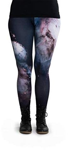 cosey - Farbige Motiv Leggings (Einheitsgröße) - (White Nebula)