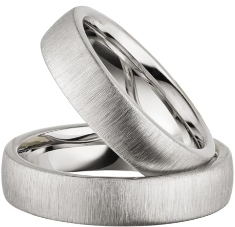 Kolibri Rings Partnerringe Silber 925 Paarpreis Massiv 5 mm Breite Nickelfrei Freundschaftsringe Trauringe Eheringe 100% Made in Germany- Inkl. Gratis Etui + Gravur (Quermatt)