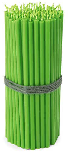 NKlaus - 100x Stabkerzen grün Rußfrei Tropffrei dünn L 16cm Premium Paraffinwachs 36110