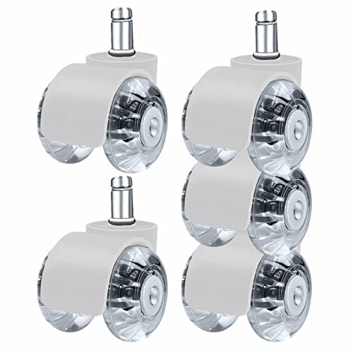 FITYLE Ruedas universales para silla de oficina, 5 uds., sin ruido, rotación de, ruedas de repuesto para silla, rueda para silla de ordenador para, Blanco B